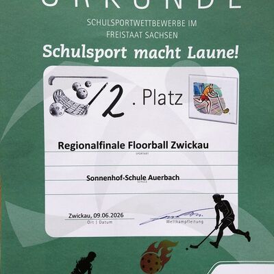 Die Urkunde f&uuml;r den 2. Platz
